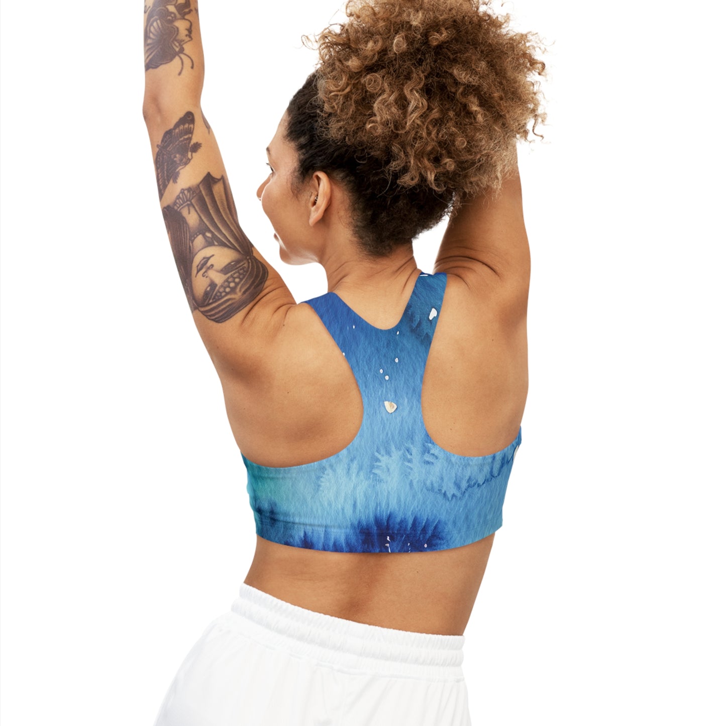 Night Watercolor Seamless Sports Bra (AOP)