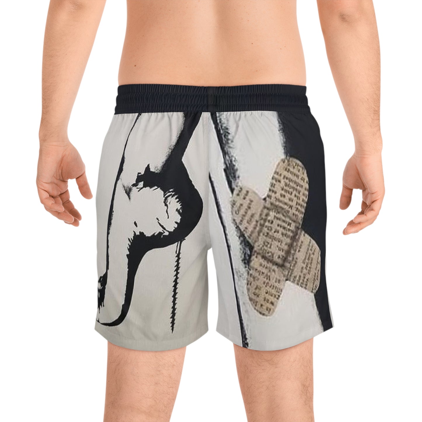 Beauty Is Pain Men's Mid-Length Swim Shorts (AOP)