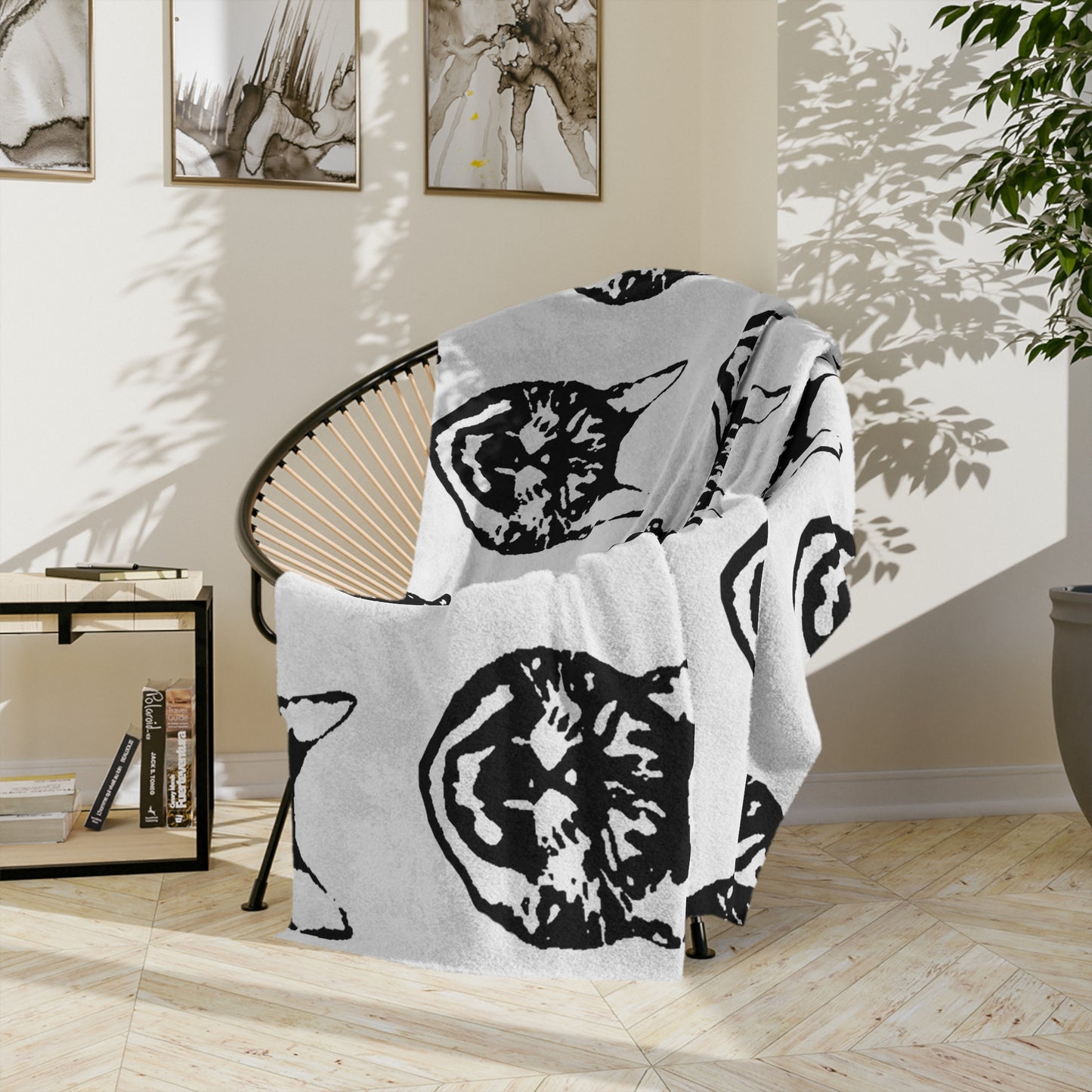 Laughing Cat Velveteen Microfiber Blanket