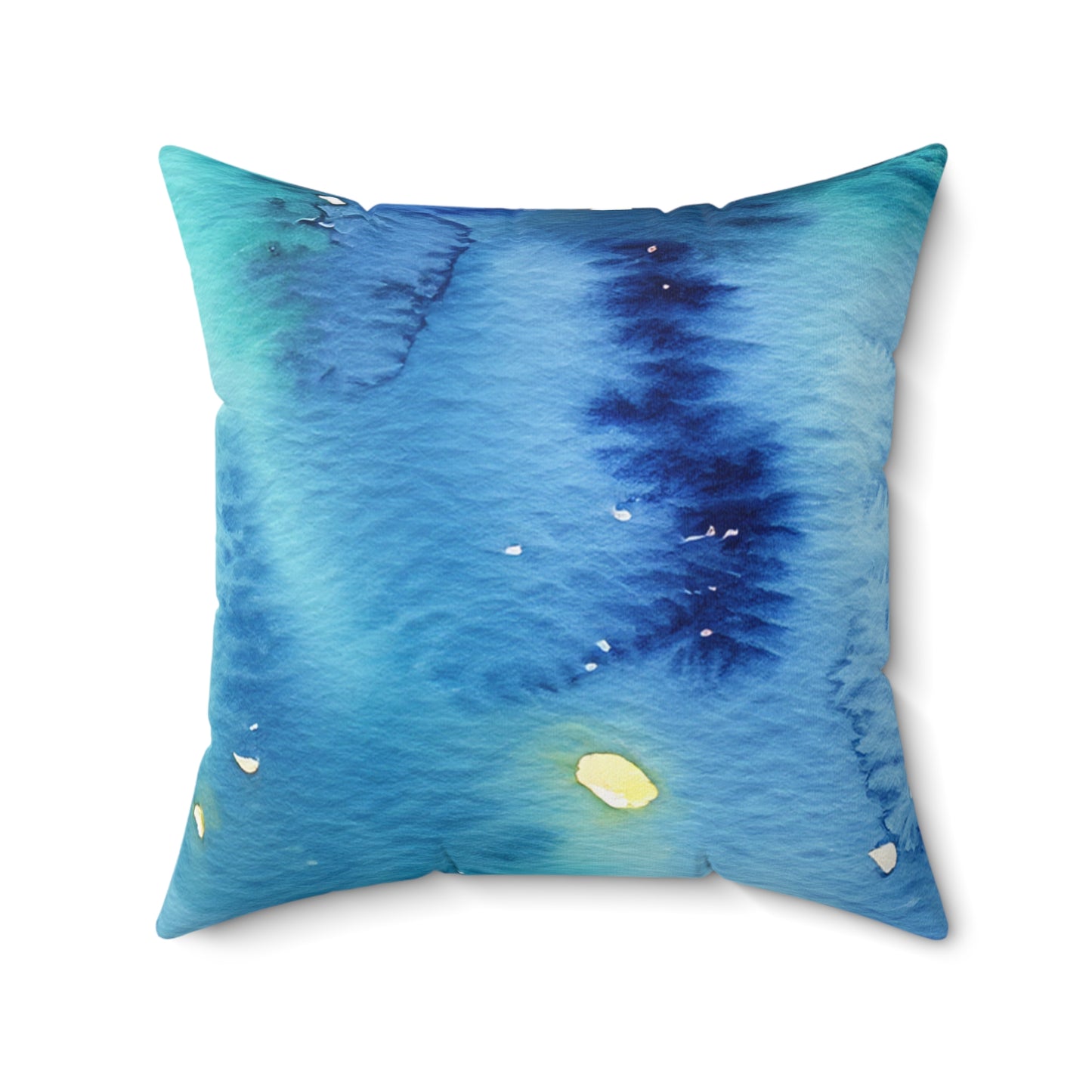 Night Watercolor Faux Suede Square Pillow
