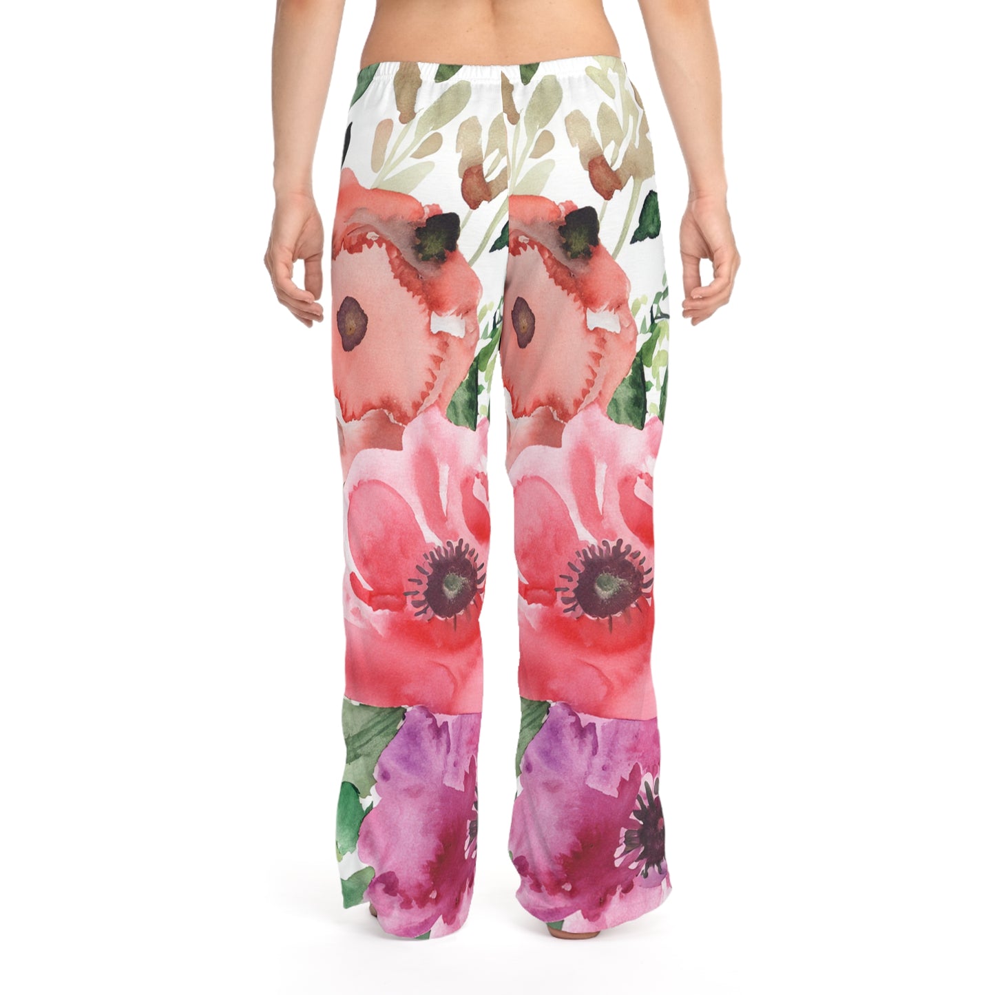 Floral Watercolor Women's Pajama Pants (AOP)