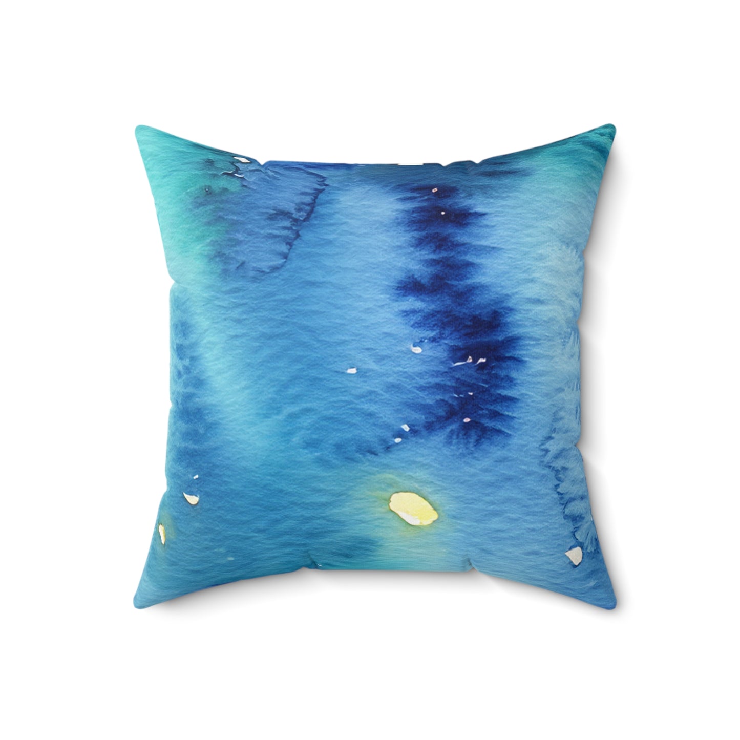 Night Watercolor Faux Suede Square Pillow