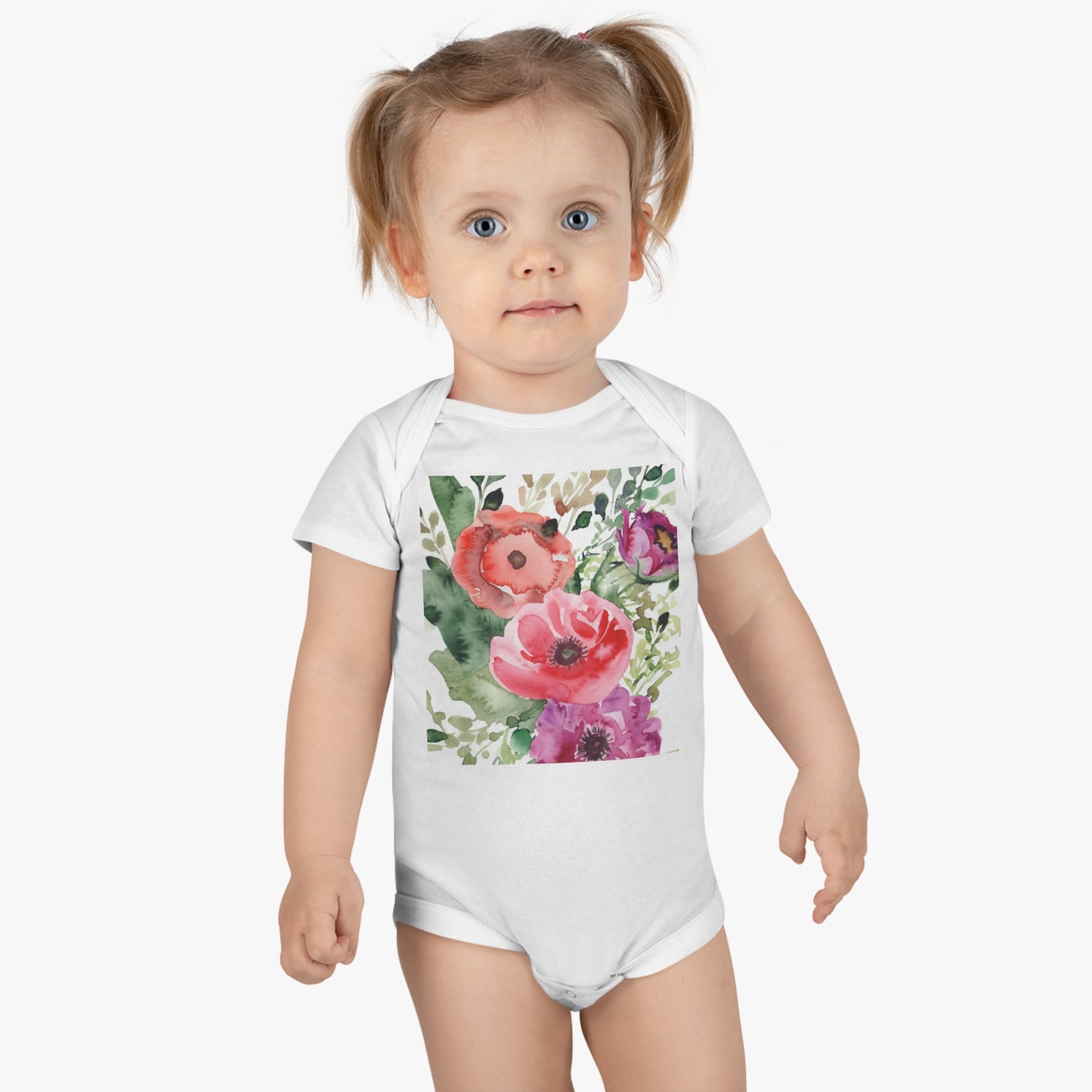 Floral Watercolor Onesie® Organic Baby Bodysuit