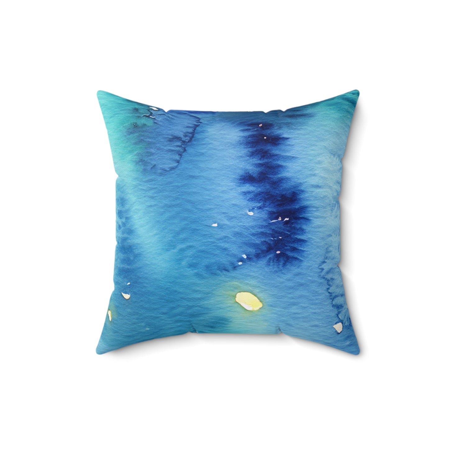 Night Watercolor Faux Suede Square Pillow