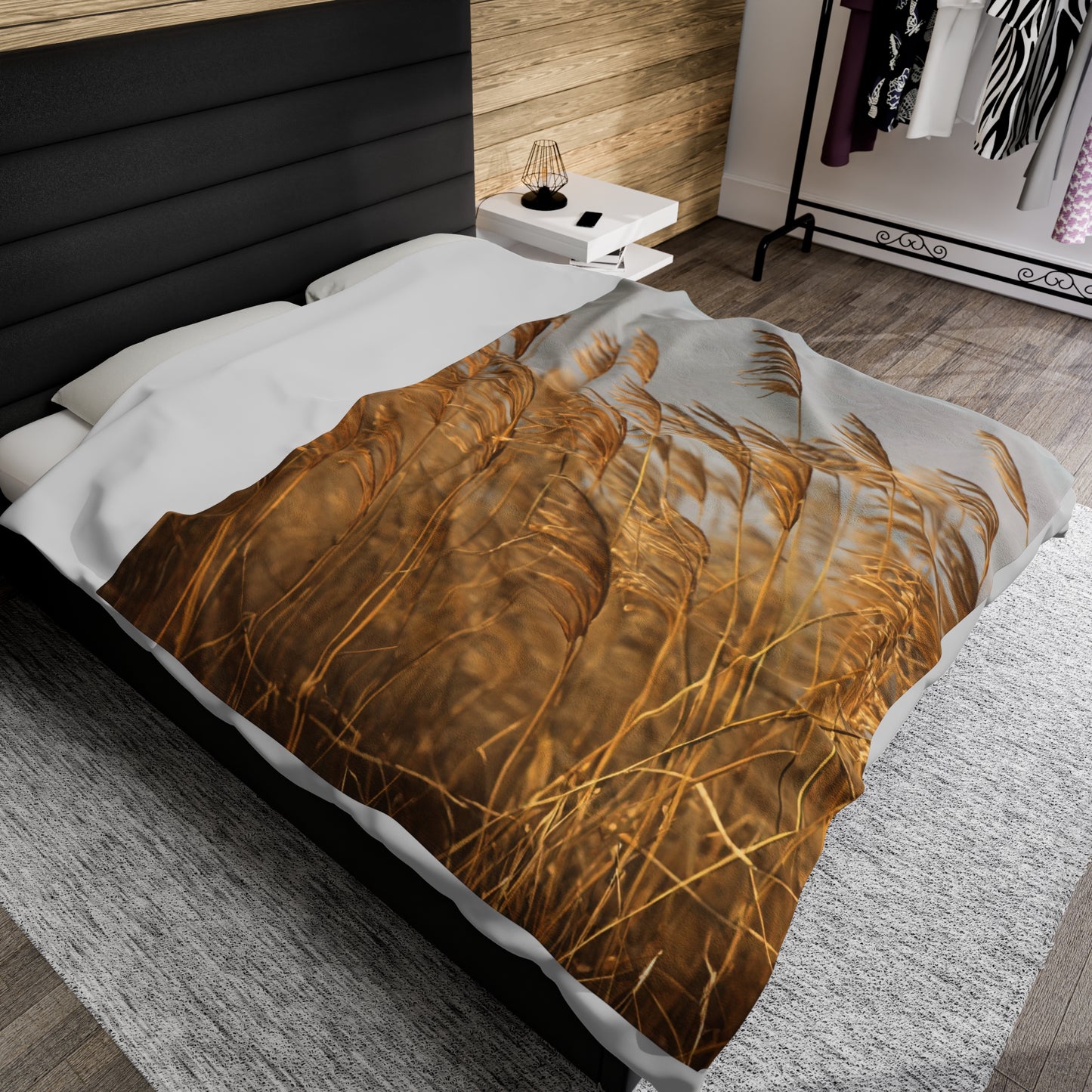 Golden Grass Velveteen Plush Blanket