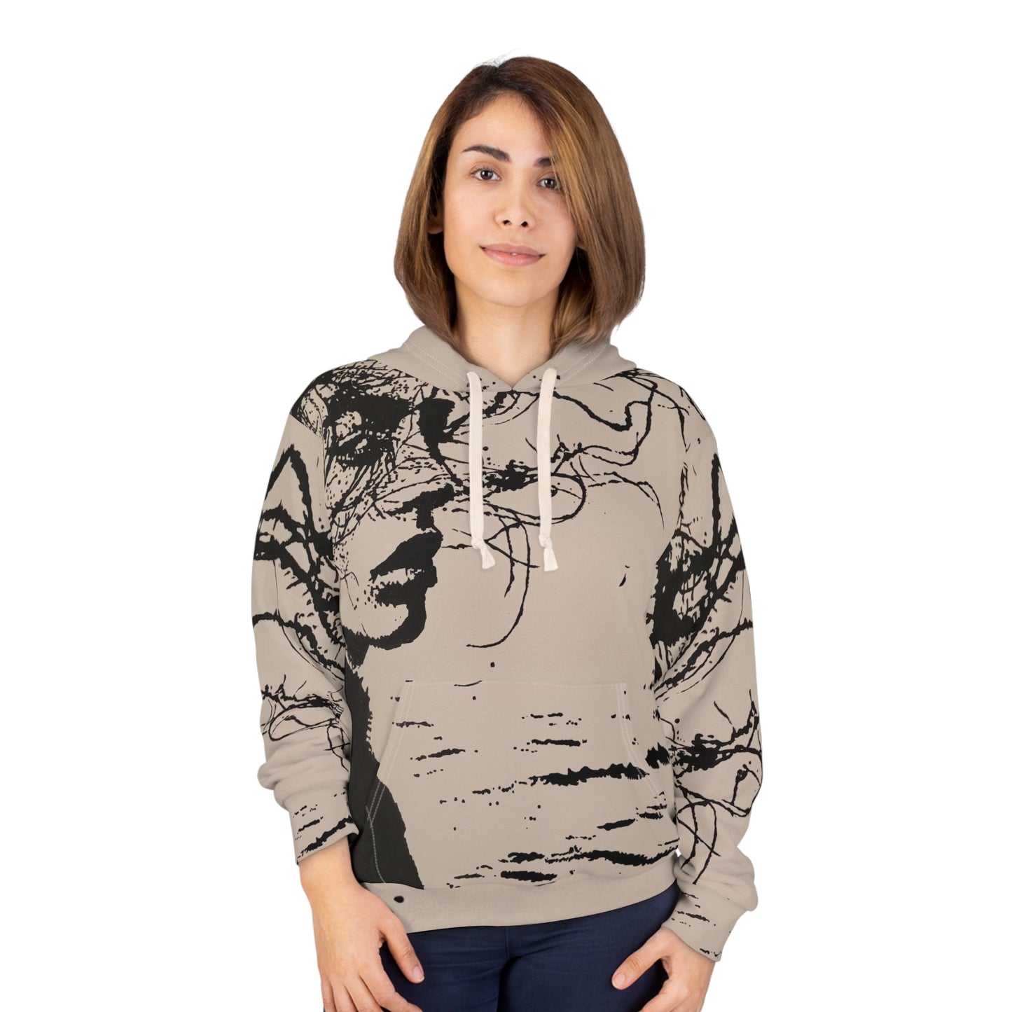Brigitte Unisex Pullover Hoodie (AOP)
