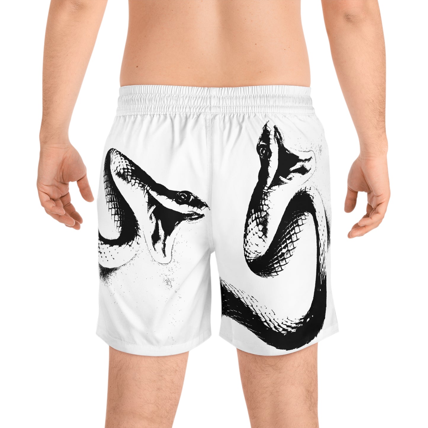 Snake Men's Mid-Length Swim Shorts (AOP)