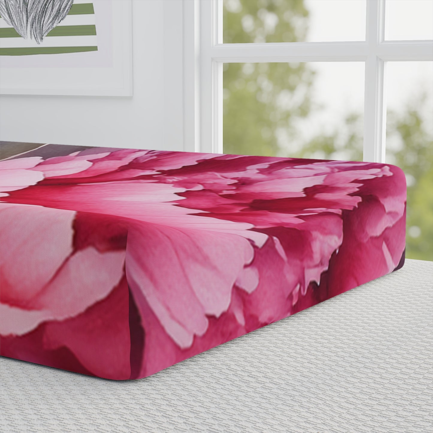 Peony Watercolor Baby Changing Pad Cover