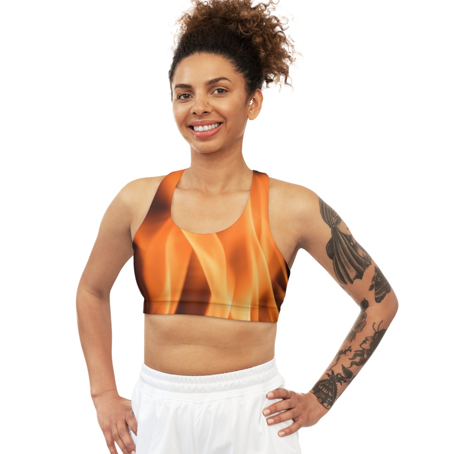 Fire Seamless Sports Bra (AOP)