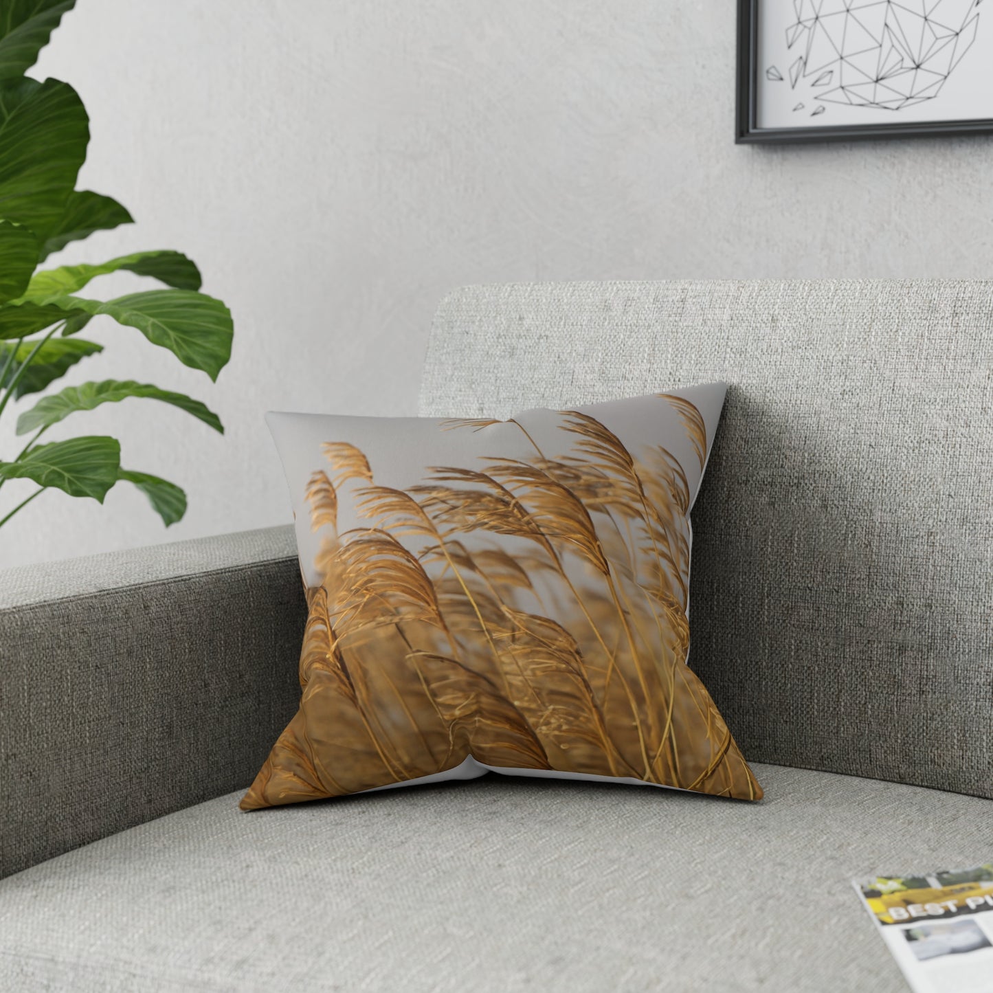 Golden Grass Broadcloth Pillow