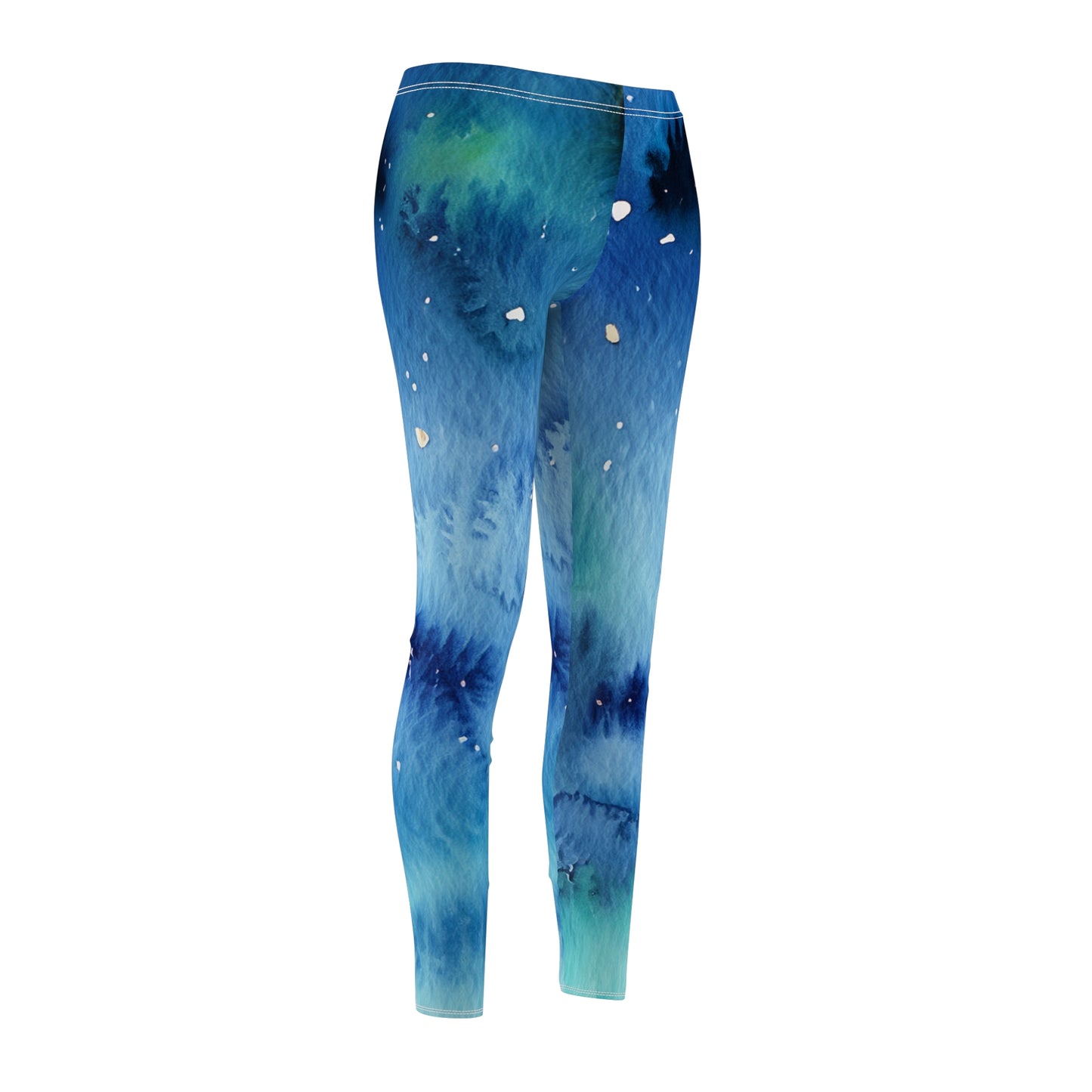 Night Watercolor Women's Cut & Sew Casual Leggings (AOP)