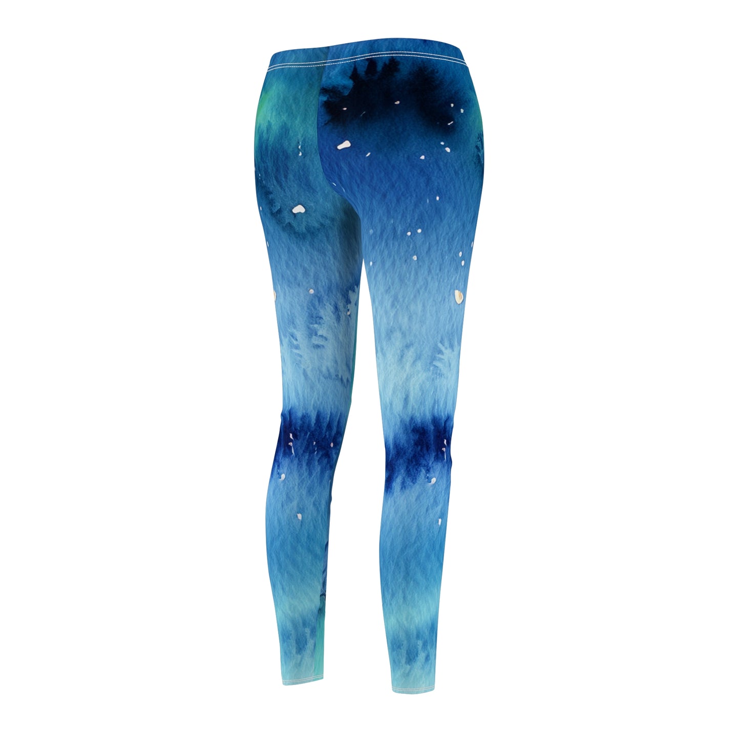 Night Watercolor Women's Cut & Sew Casual Leggings (AOP)