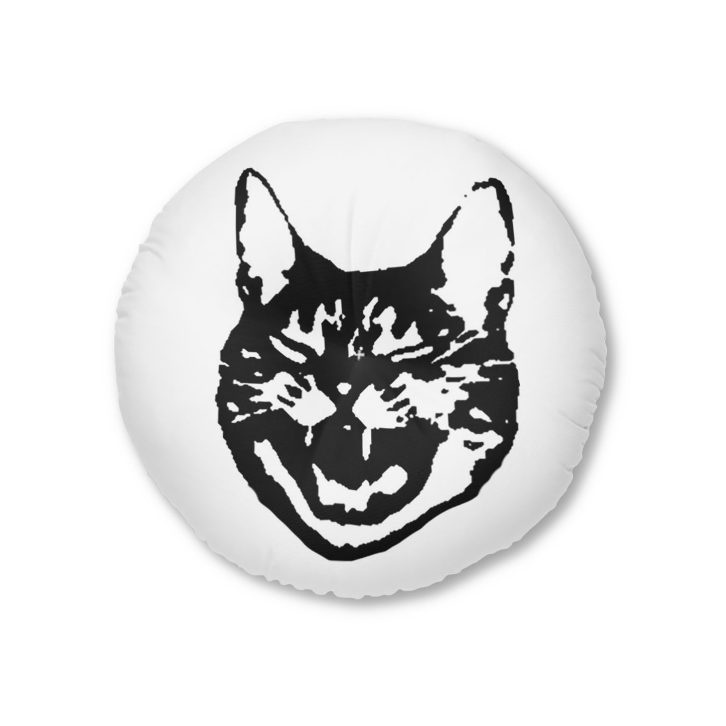 Laughing Cat Tufted Floor Pillow, Round