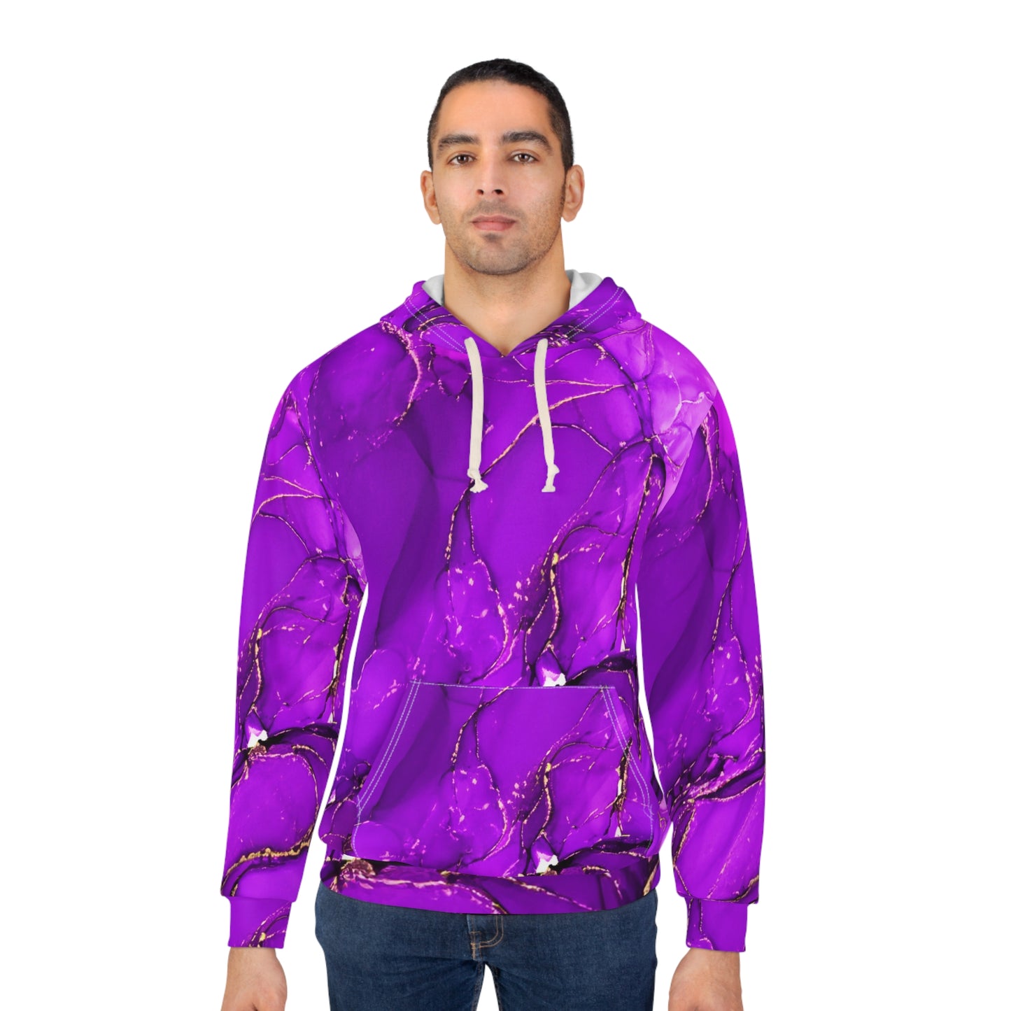 Purple Unisex Pullover Hoodie (AOP)