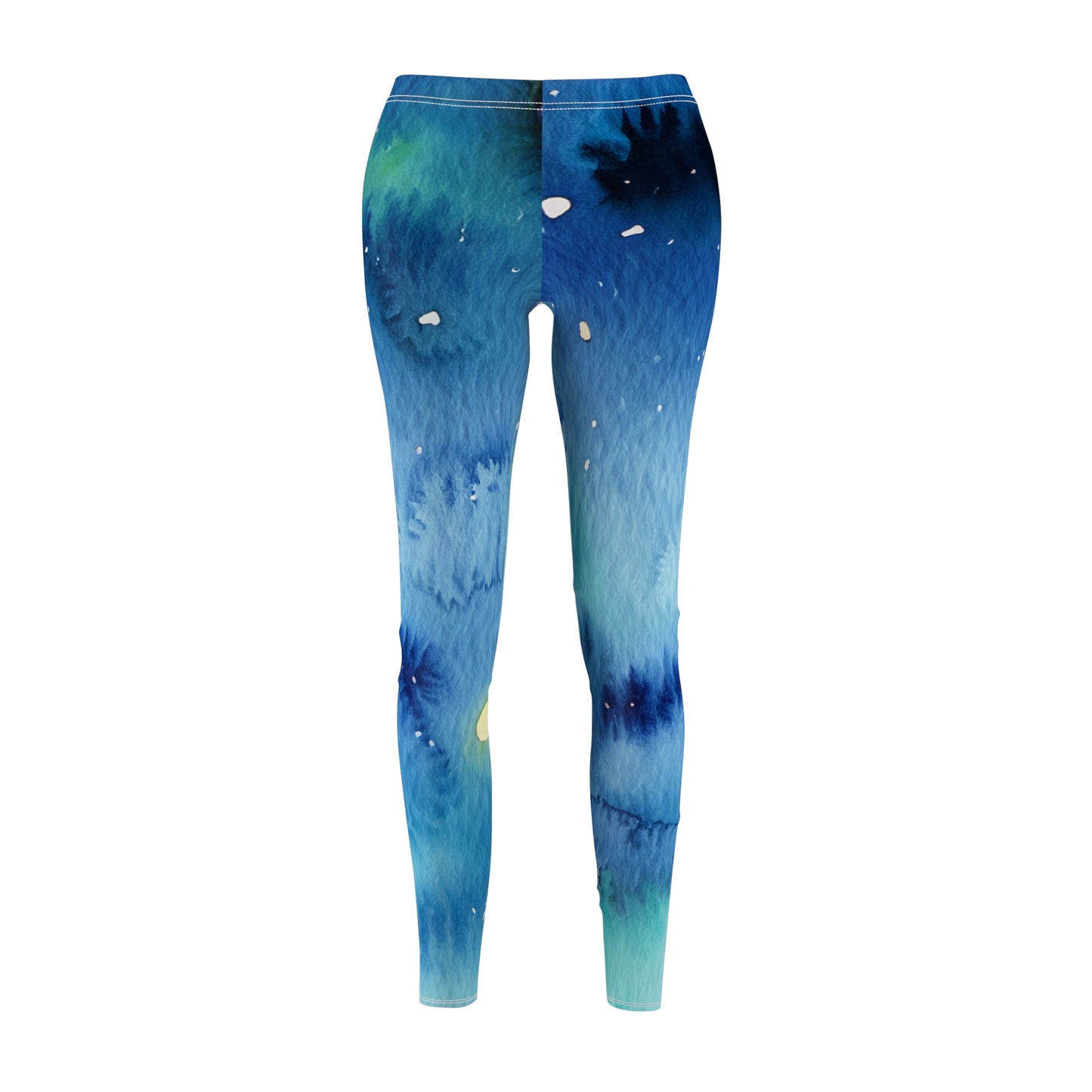 Night Watercolor Women's Cut & Sew Casual Leggings (AOP)