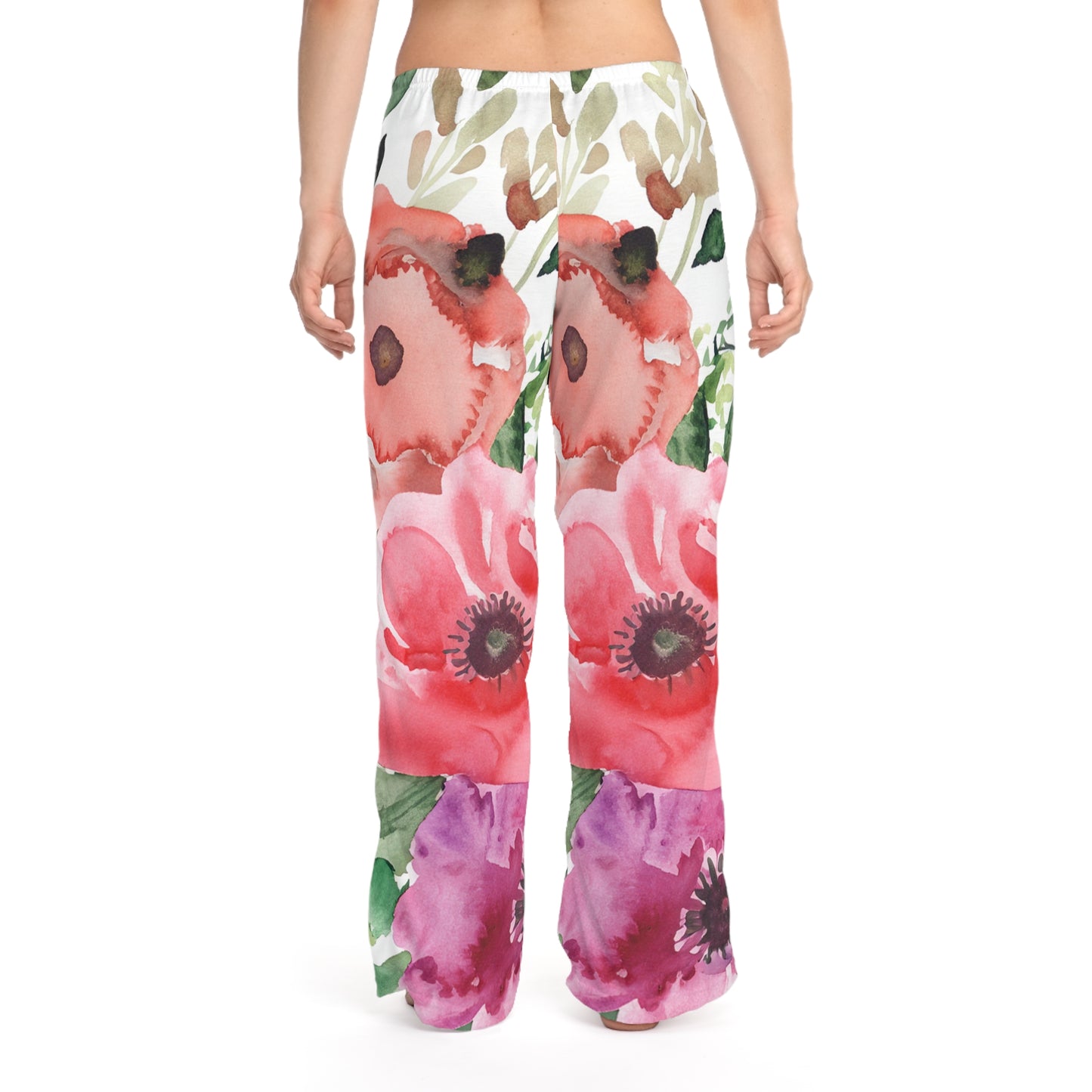 Floral Watercolor Women's Pajama Pants (AOP)