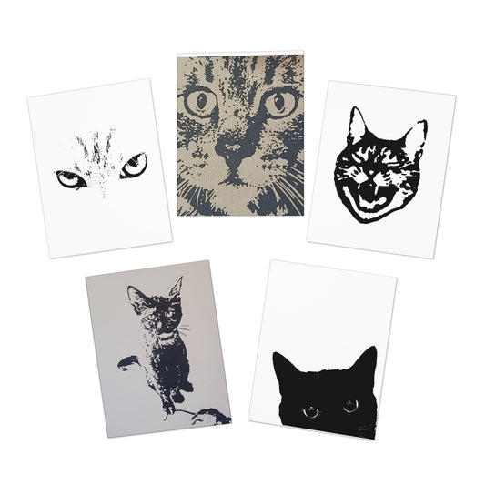 Cats Assorted Notecards Multi-Design Greeting Cards (5-Pack)