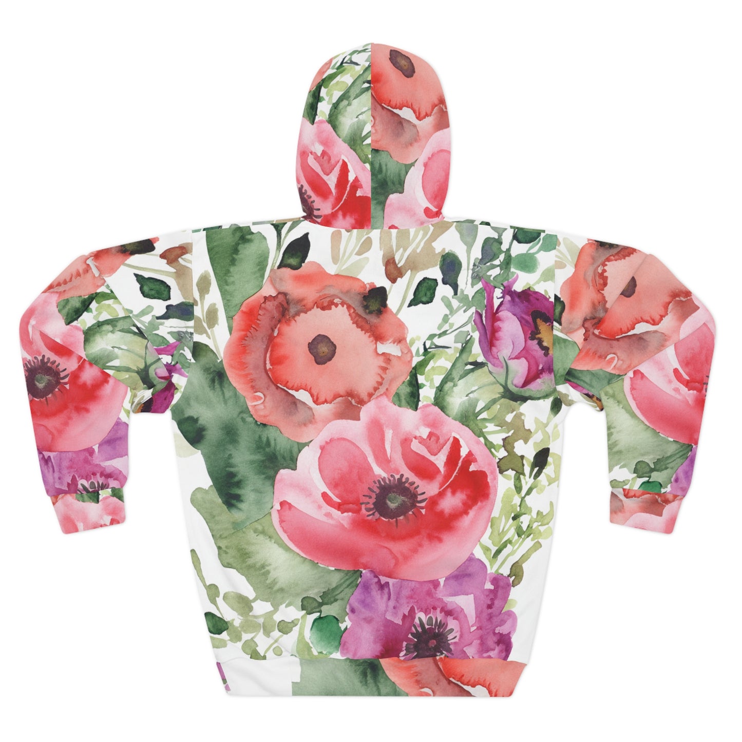 Floral Watercolor Unisex Pullover Hoodie (AOP)