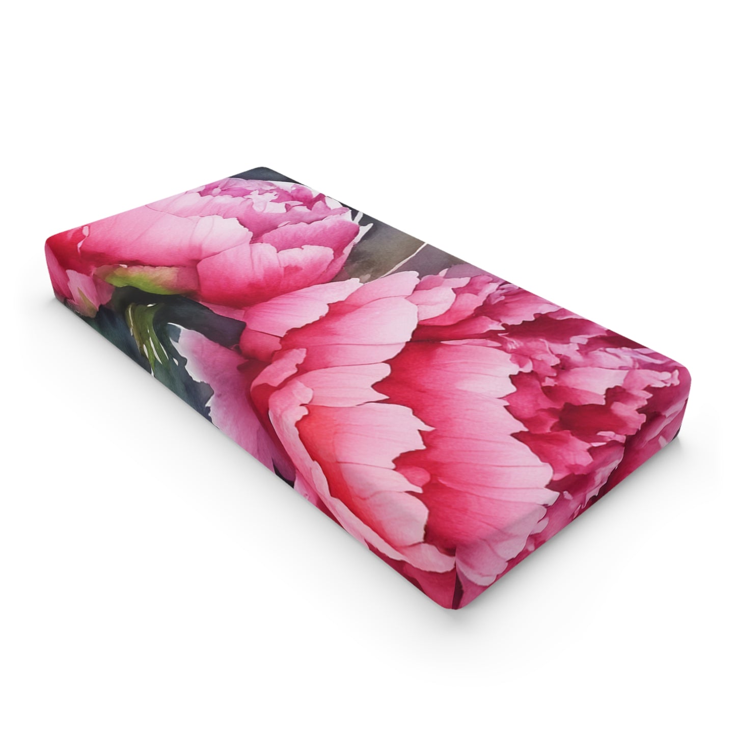 Peony Watercolor Baby Changing Pad Cover