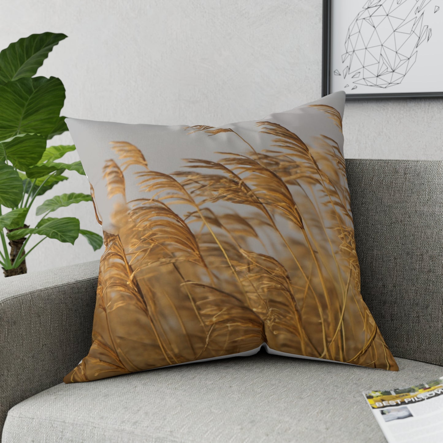 Golden Grass Broadcloth Pillow