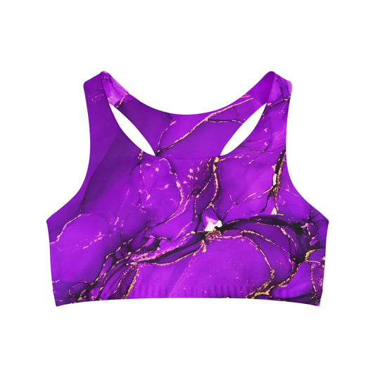 Purple Seamless Sports Bra (AOP)