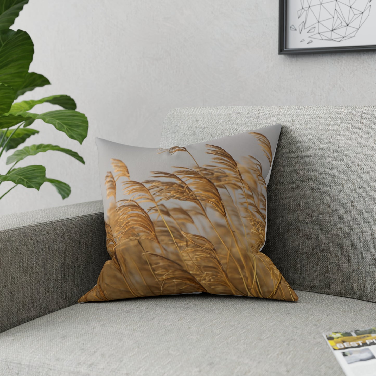 Golden Grass Broadcloth Pillow