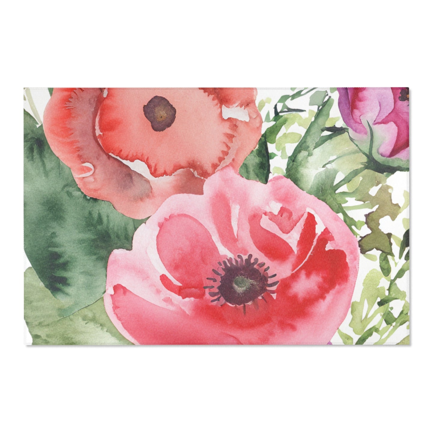 Flower Watercolor Area Rugs