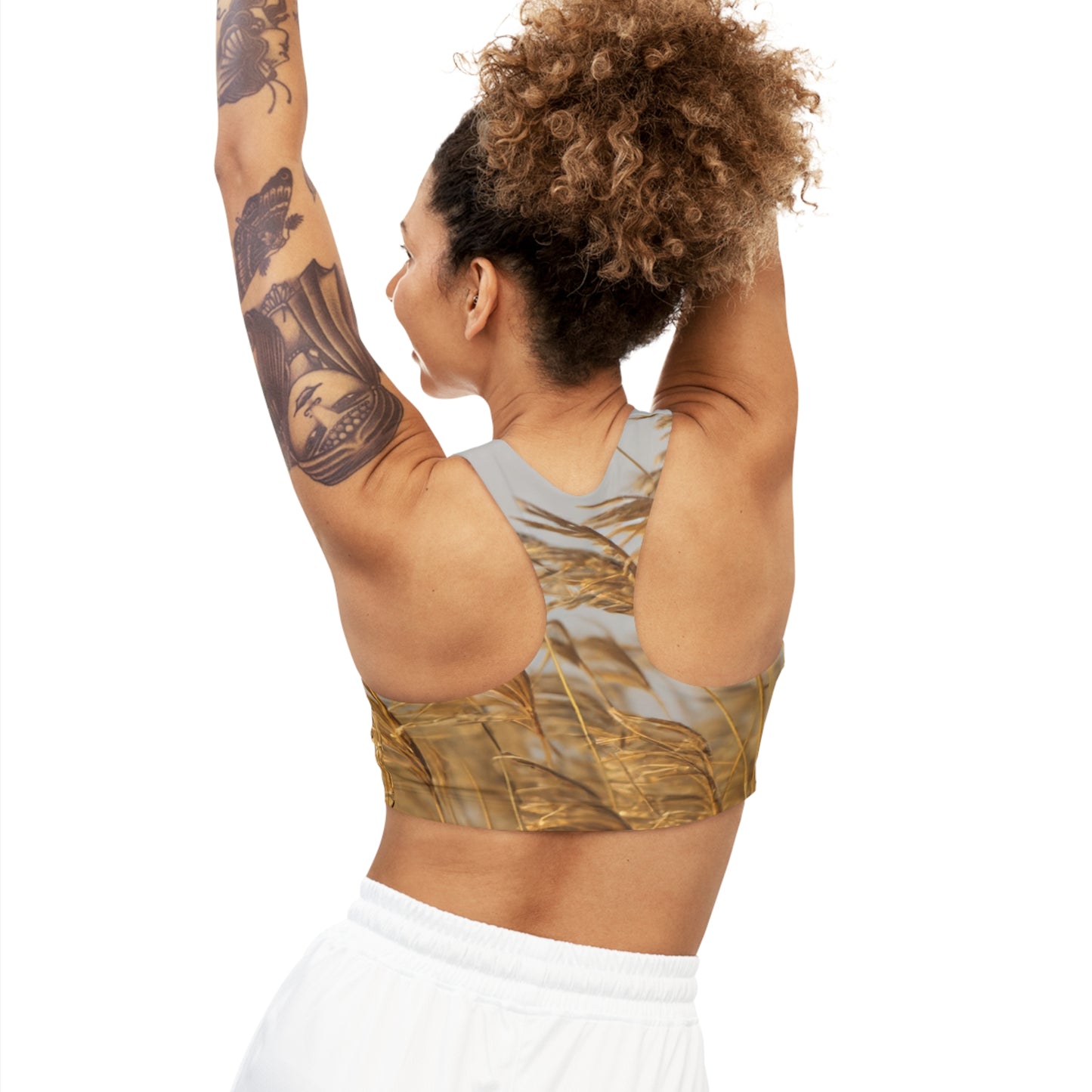 Golden Grass Seamless Sports Bra (AOP)