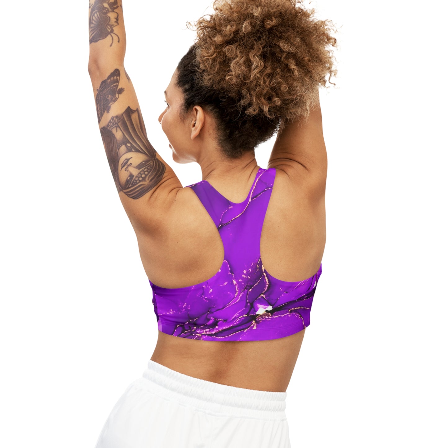 Purple Seamless Sports Bra (AOP)