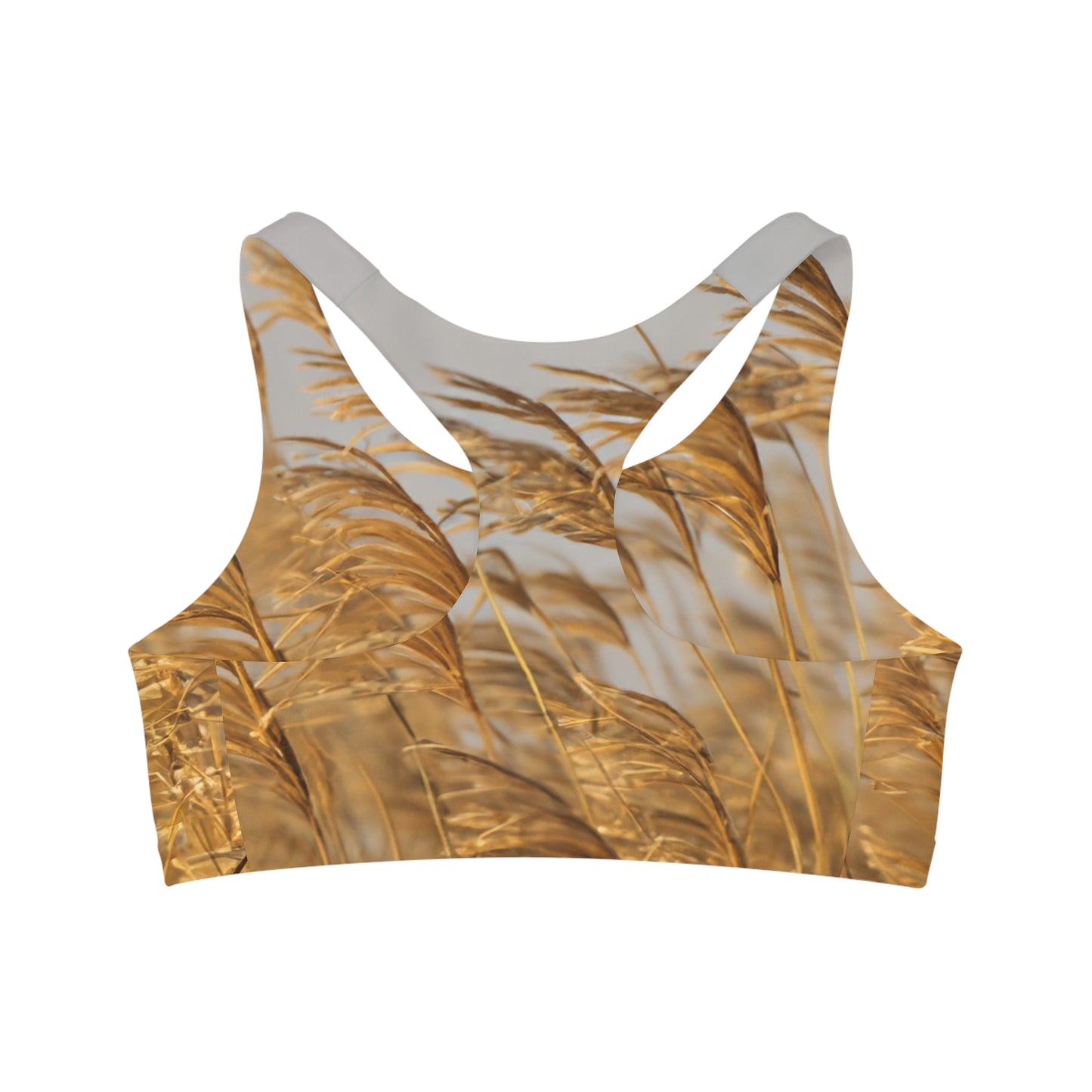 Golden Grass Seamless Sports Bra (AOP)