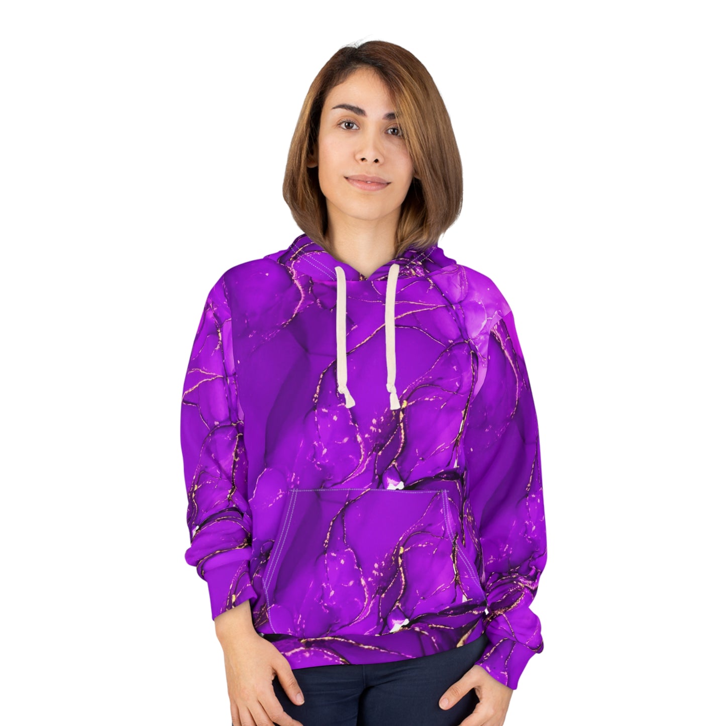 Purple Unisex Pullover Hoodie (AOP)