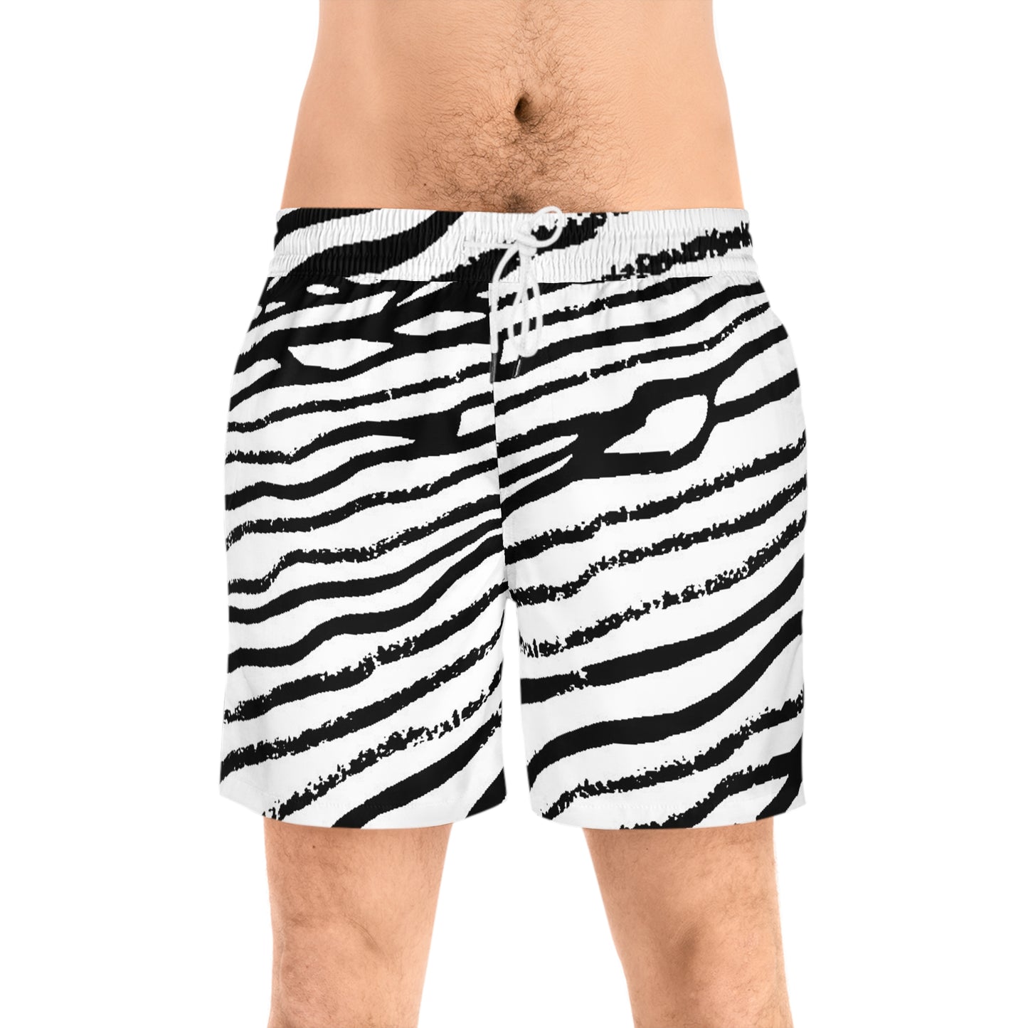 Lines Men's Mid-Length Swim Shorts (AOP)