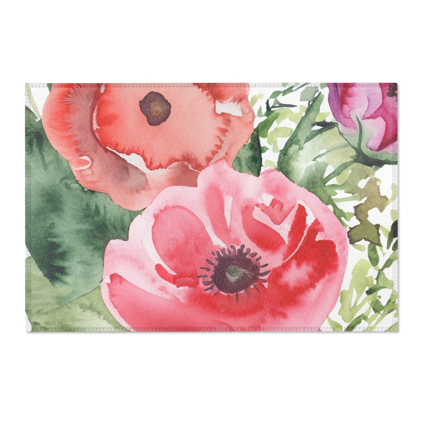 Flower Watercolor Area Rugs