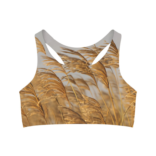 Golden Grass Seamless Sports Bra (AOP)