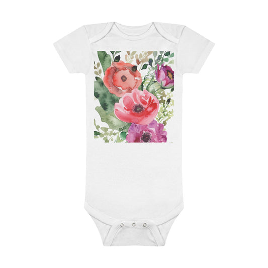 Floral Watercolor Onesie® Organic Baby Bodysuit