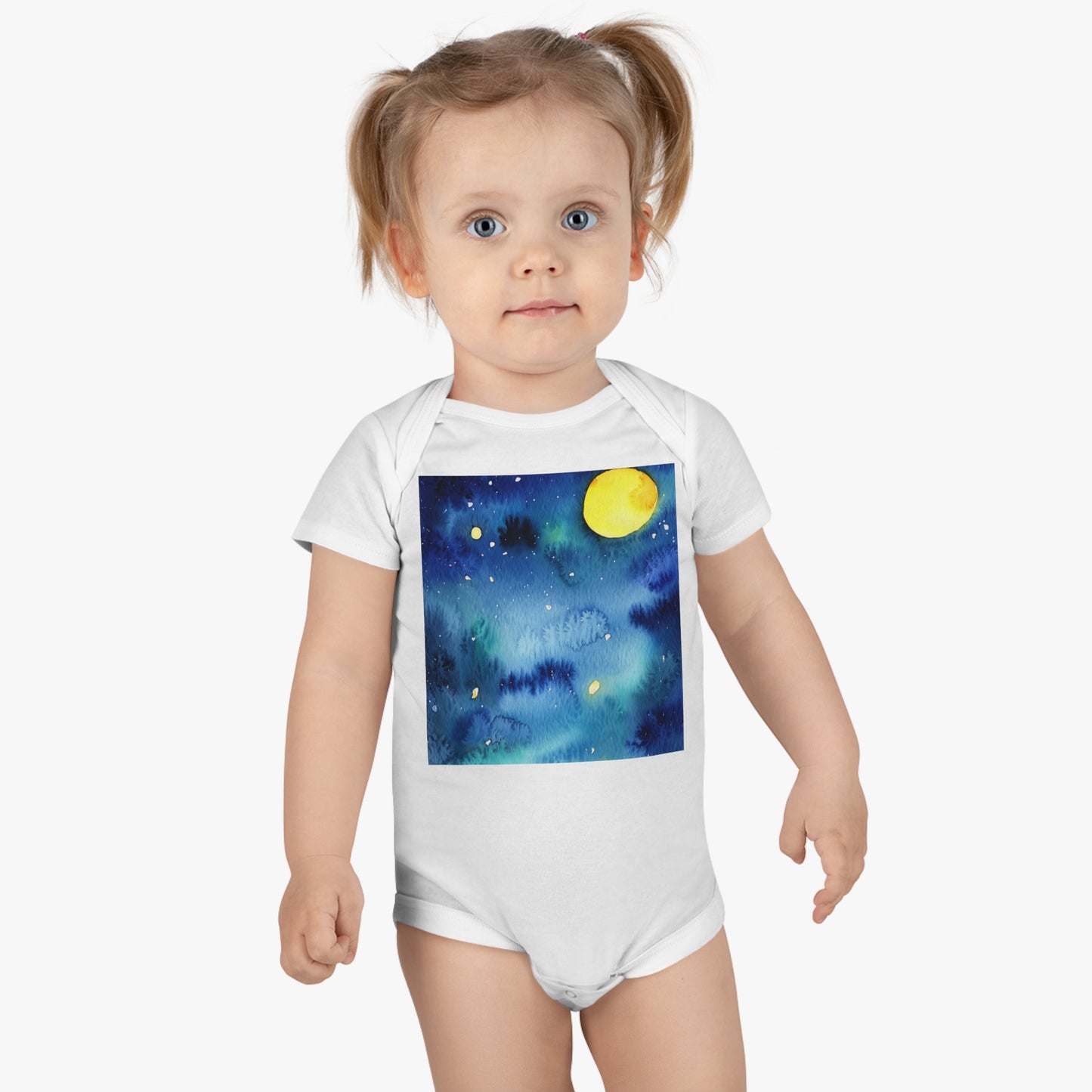 Night Watercolor Onesie® Organic Baby Bodysuit