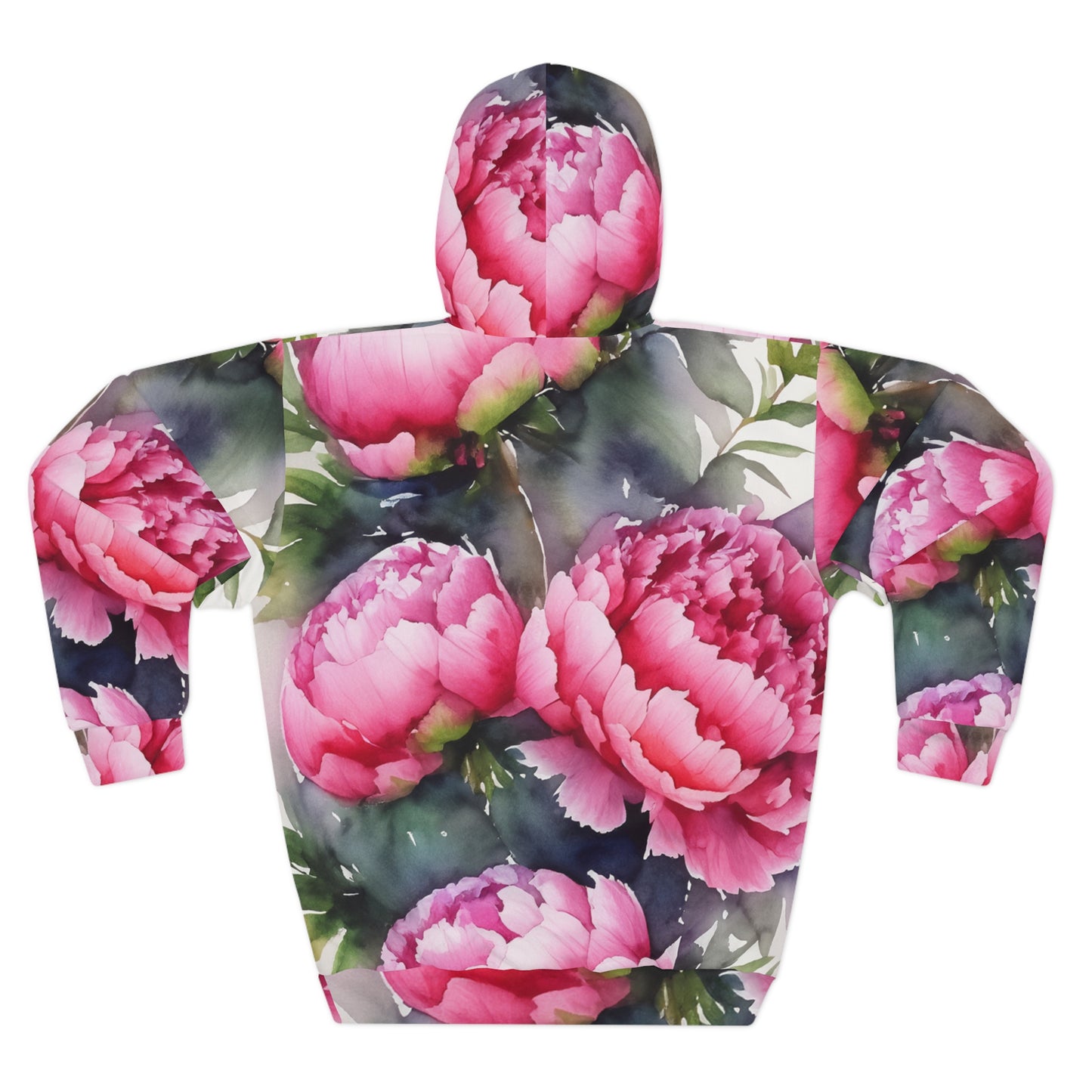 Peony Watercolor Unisex Pullover Hoodie (AOP)