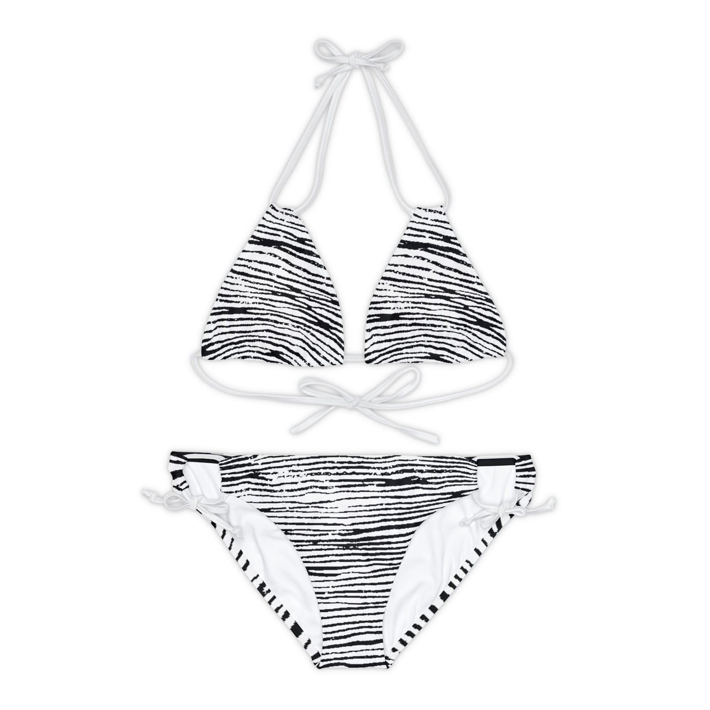 Lines Strappy Bikini Set (AOP)