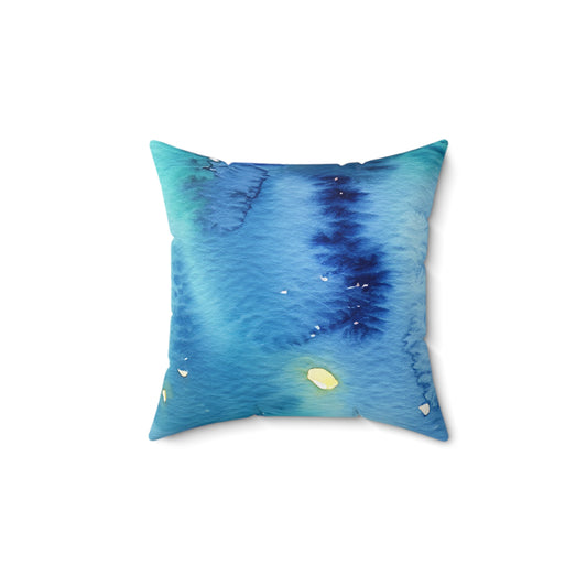 Night Watercolor Faux Suede Square Pillow