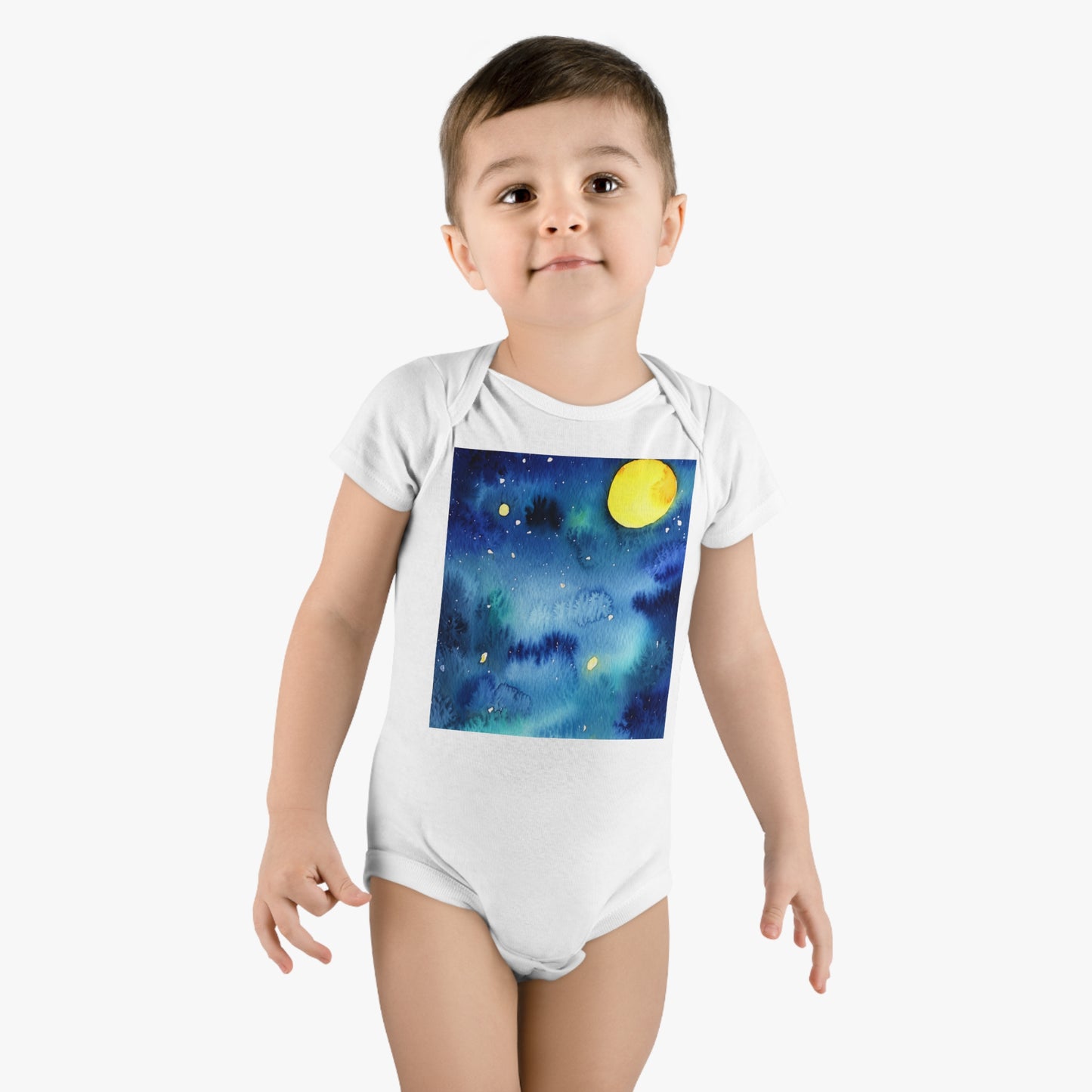 Night Watercolor Onesie® Organic Baby Bodysuit